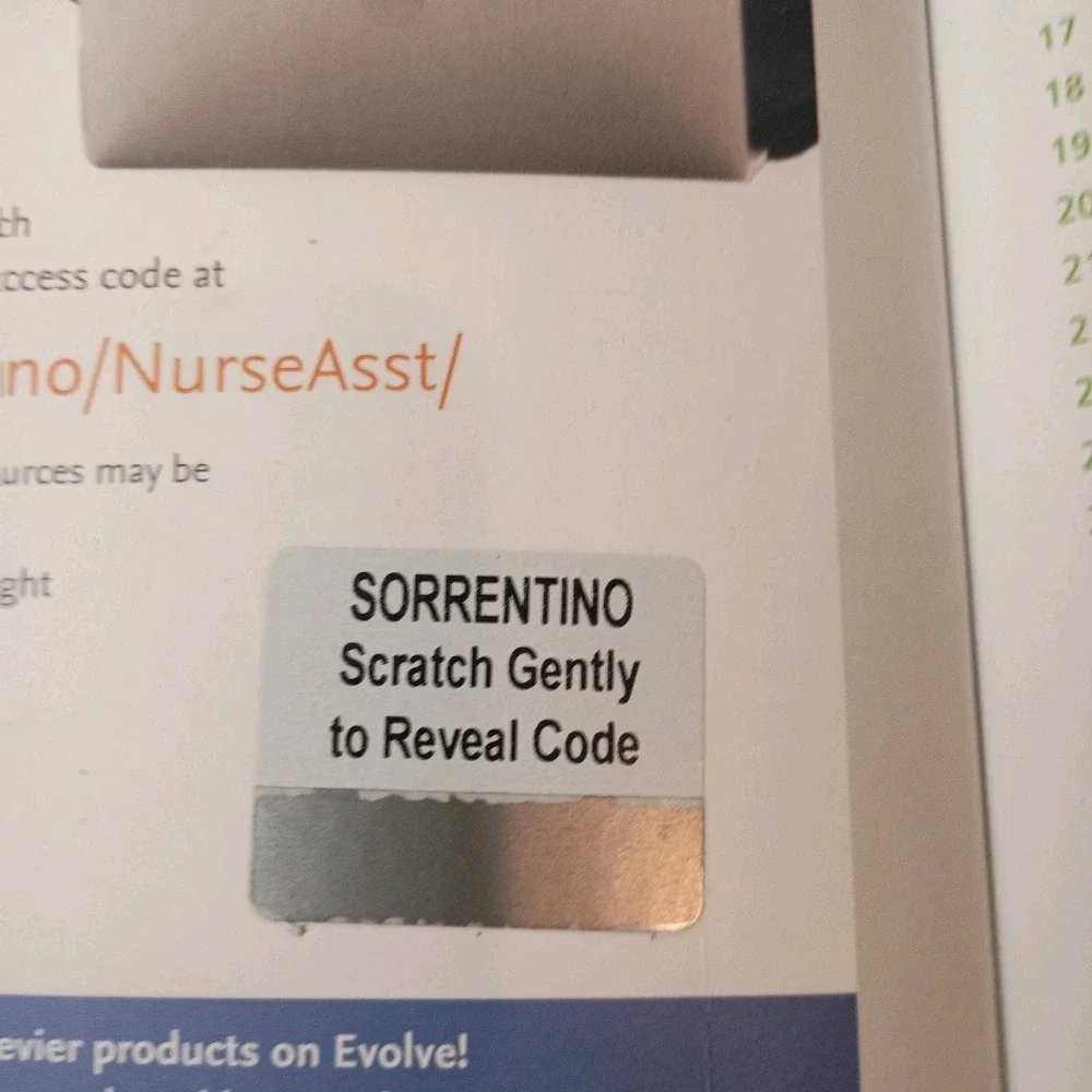 Mosby's Textbook for Nursing Assistants with Unused Code + Matching Work Book VG